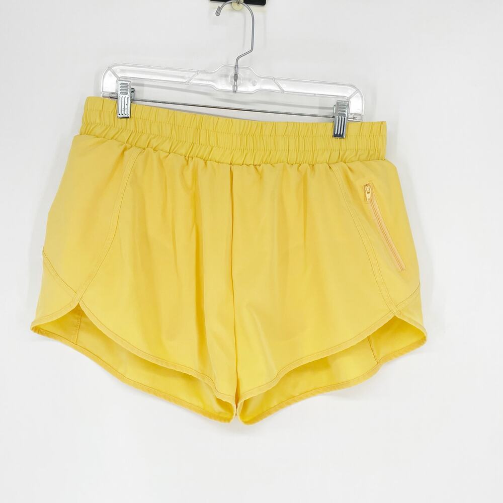 Athletic High Waisted Yellow Running Shorts Size XL